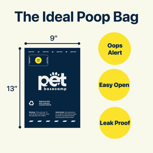 Poop Bags with "Oops Alert" - 3 Months (10 Rolls 180 Bags)