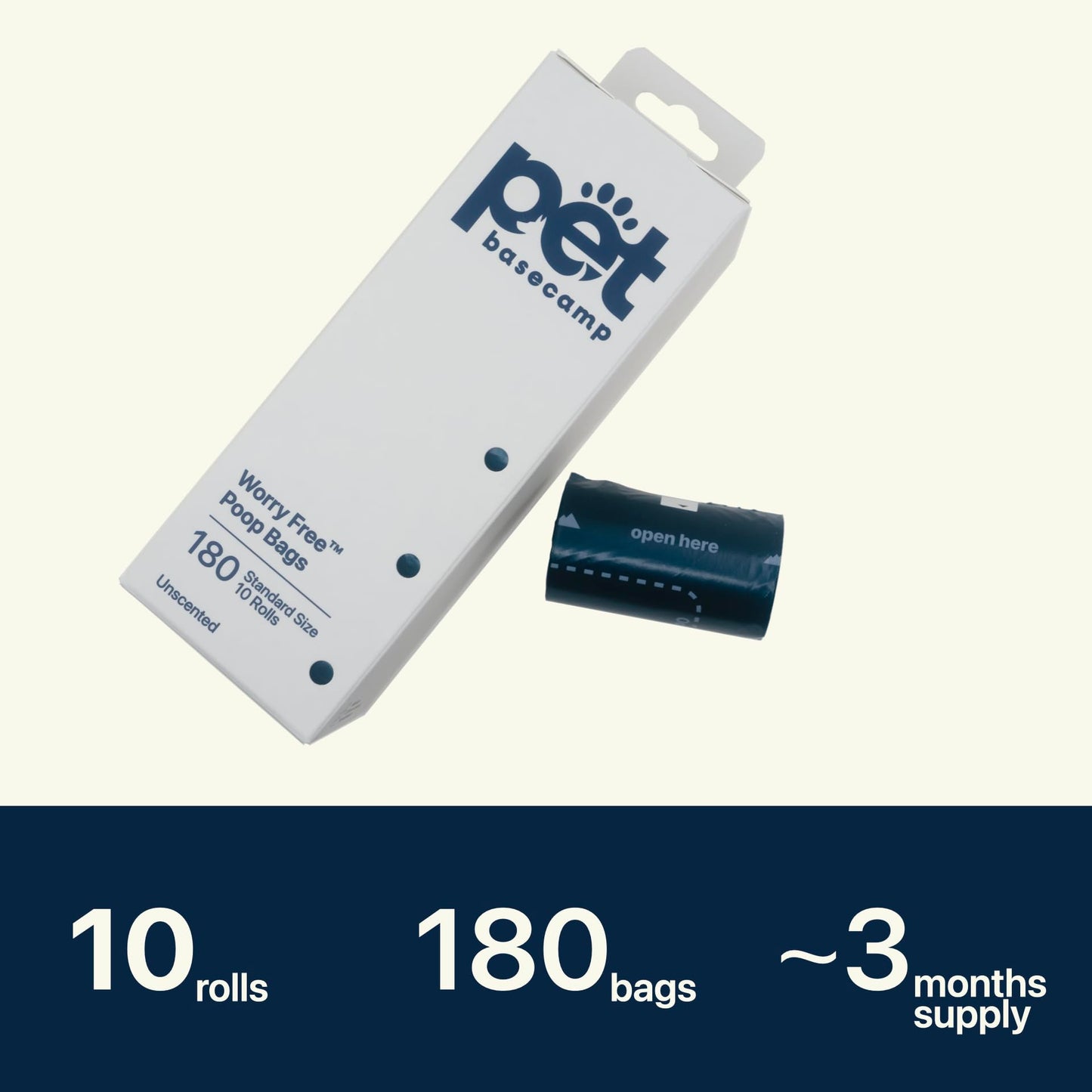 Poop Bags with "Oops Alert" - 3 Months (10 Rolls 180 Bags)